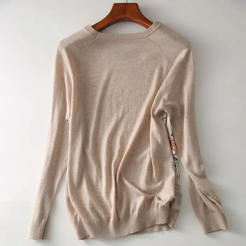 Pull tricoté à manches longues et col rond pour femme, haut élégant et assorti avec tout, nouvelle m