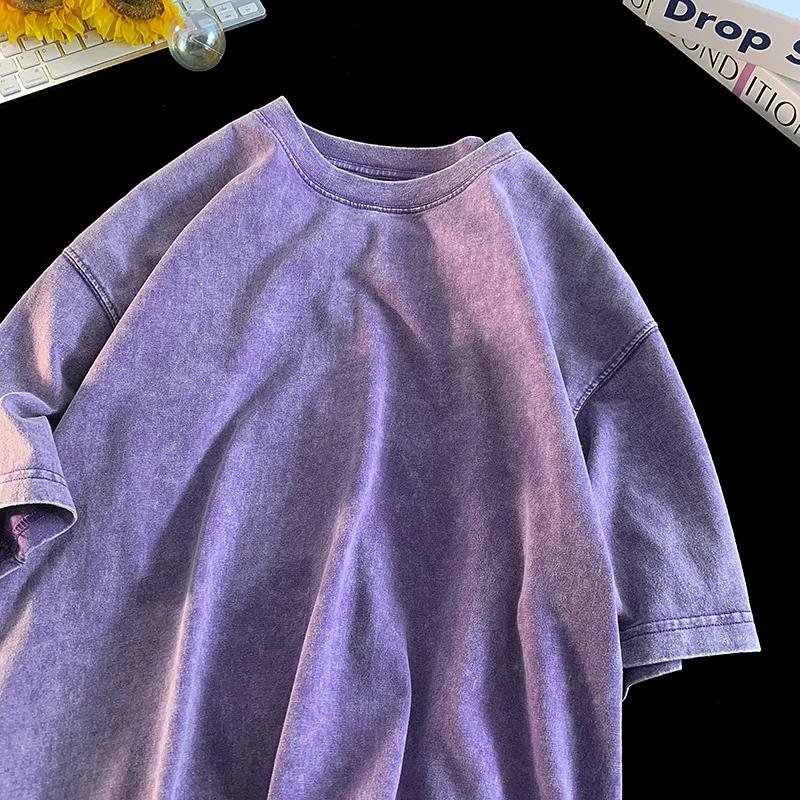 Qualité Surdimensionné Acide Lavé Y2K T-shirt hommes Vintage T-shirts Streetwear Lavage Minéral T-sh