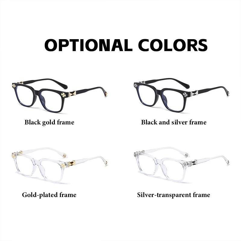 Nouvelles lunettes anti-lumière bleue pour femmes 2026, monture surdimensionnée avec strass, protect