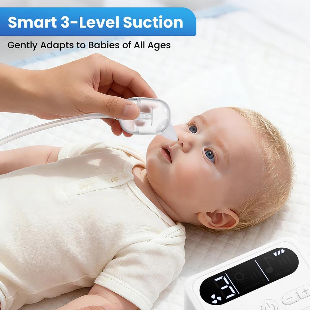 Aspirateur nasal électrique pour bébé avec musique et comptines - Rechargeable et doux