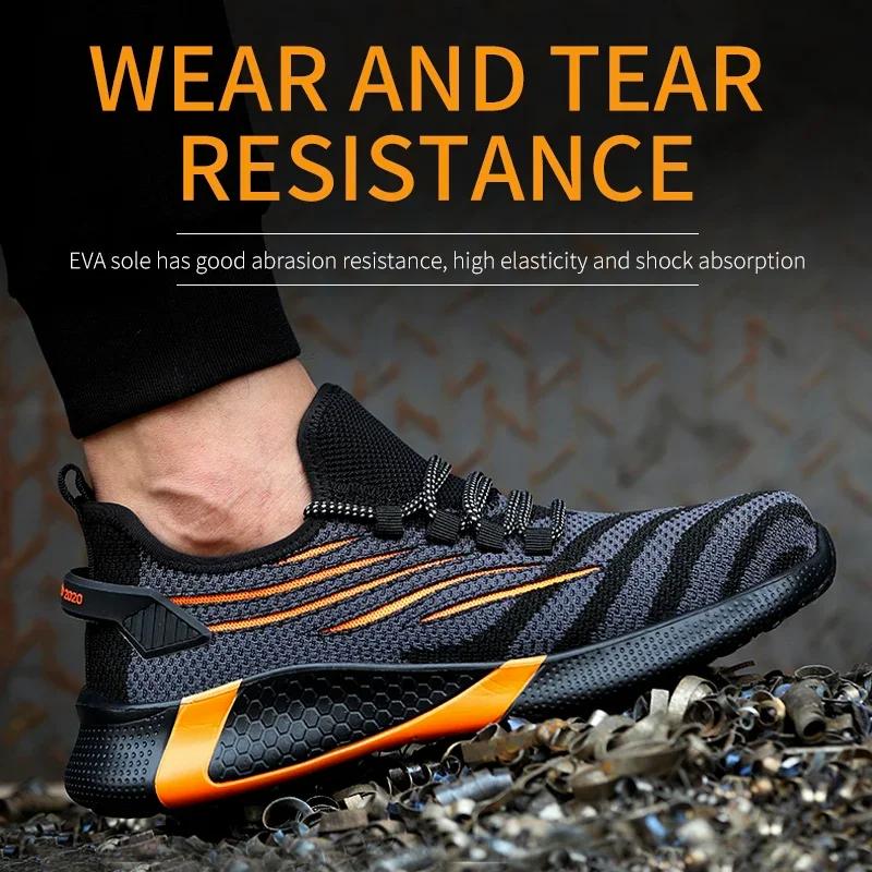 Chaussures de sécurité pour hommes et femmes, bottes de travail à bout en acier, indestructibles, lé