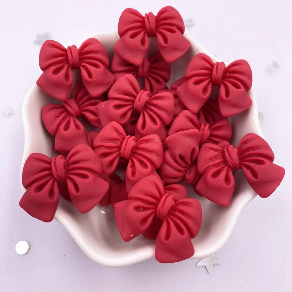 Figurines en résine colorée Kawaii, 20 pièces, nœud papillon de dessin animé, à dos plat, Scrapbook,