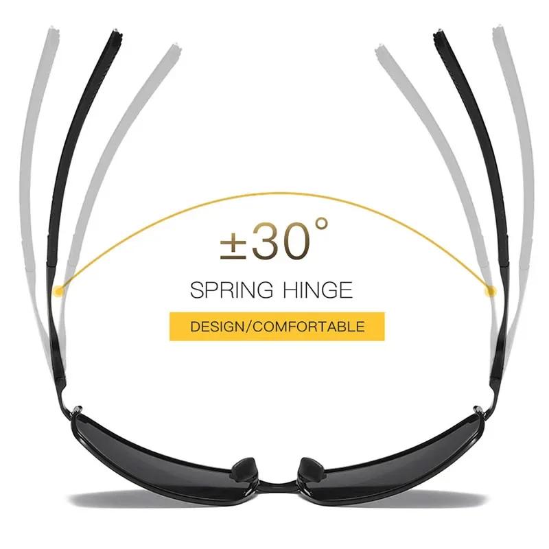 Lunettes de soleil photochromiques polarisées pour hommes, lunettes carrées en métal pour hommes, lu