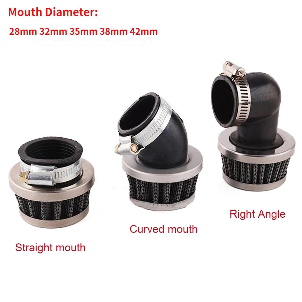 Filtre à Air universel 28mm 32mm 35mm 38mm 42mm ATV Scooter Pit Dirt Bike droit incurvé droit Mini é