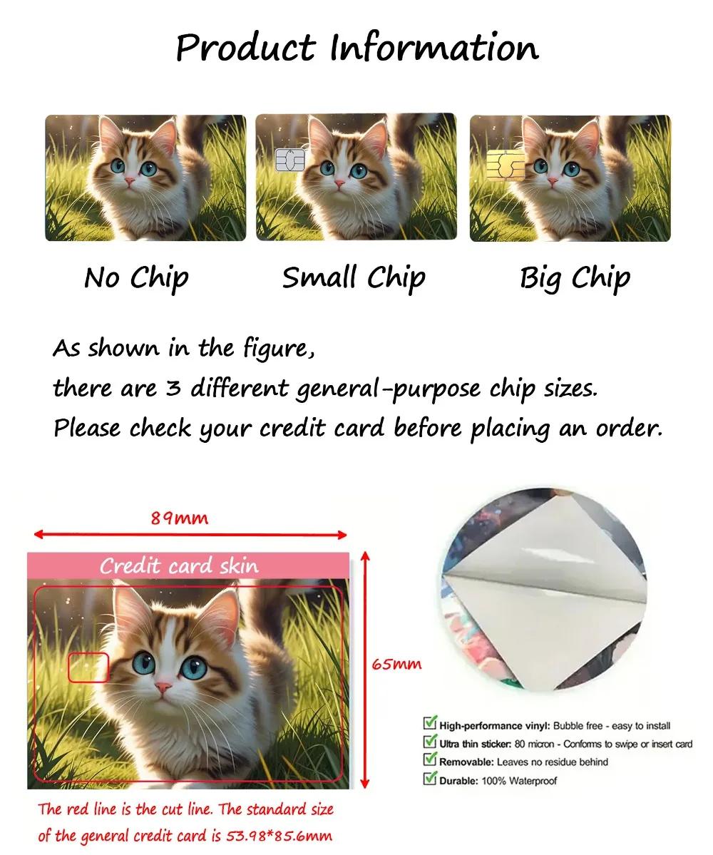 Autocollants pour cartes de crédit Cartoon Kawaii Chiikawas, autocollants mignons mats pour VISA, JC