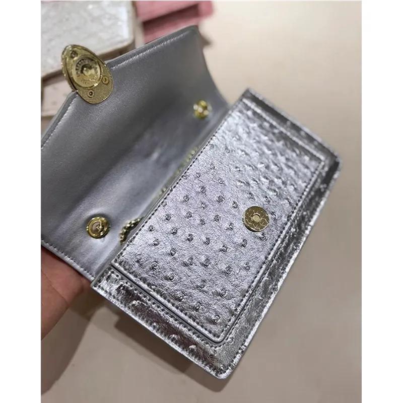Sac à chaîne en cuir véritable pour femme, motif autruche tête de serpent, mini sac carré exquis à p