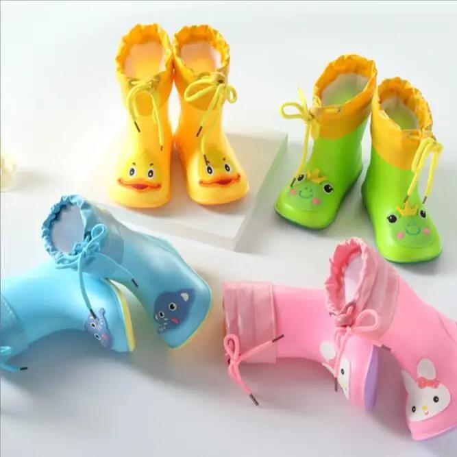 Bottes de pluie imperméables pour enfants, couleur unie, confortables, antidérapantes, durables, pou