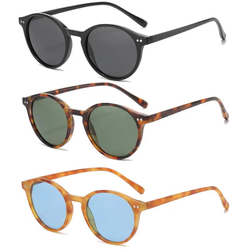 Lunettes de soleil polarisées rondes rétro pour hommes et femmes, monture léopard classique, mode no