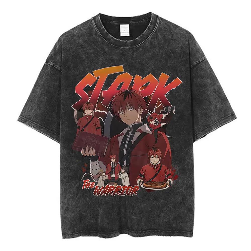 T-shirt vintage délavé Anime Frieren: Beyond Journey's End, mode homme et femme, manches courtes, 10