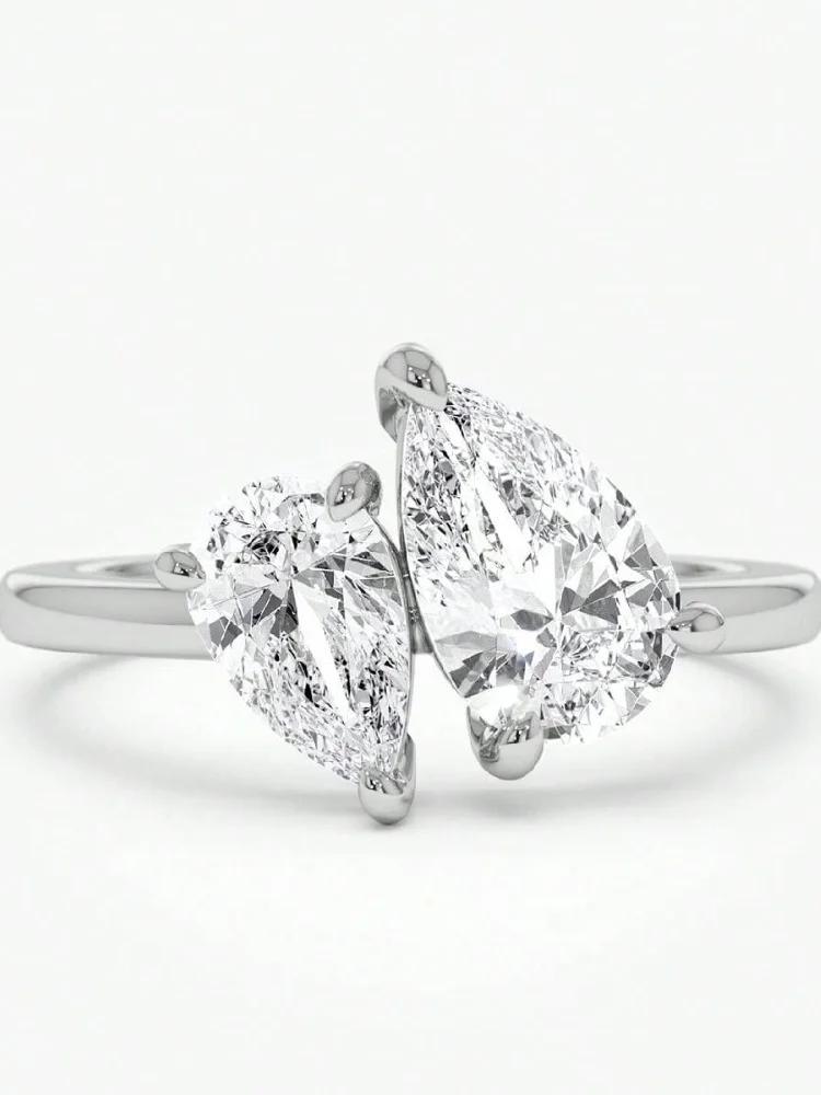 Bague en argent Sterling 925 pour femmes, classique, simple, en Zircon, goutte d'eau, fiançailles, m
