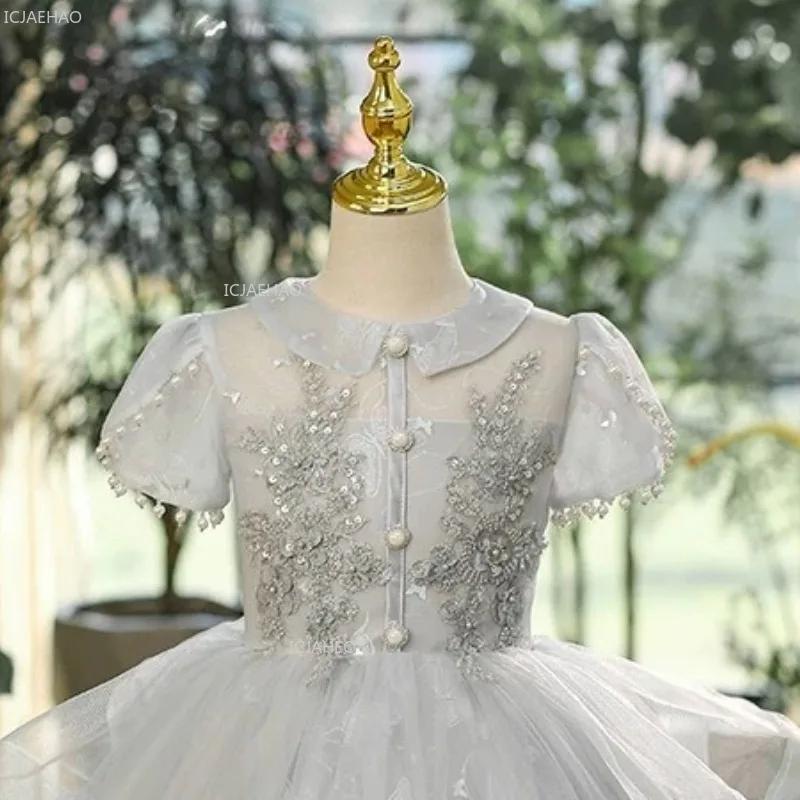 Robe de princesse pour filles, idéale pour anniversaire d'enfants, spectacle de piano, soirée, ou co