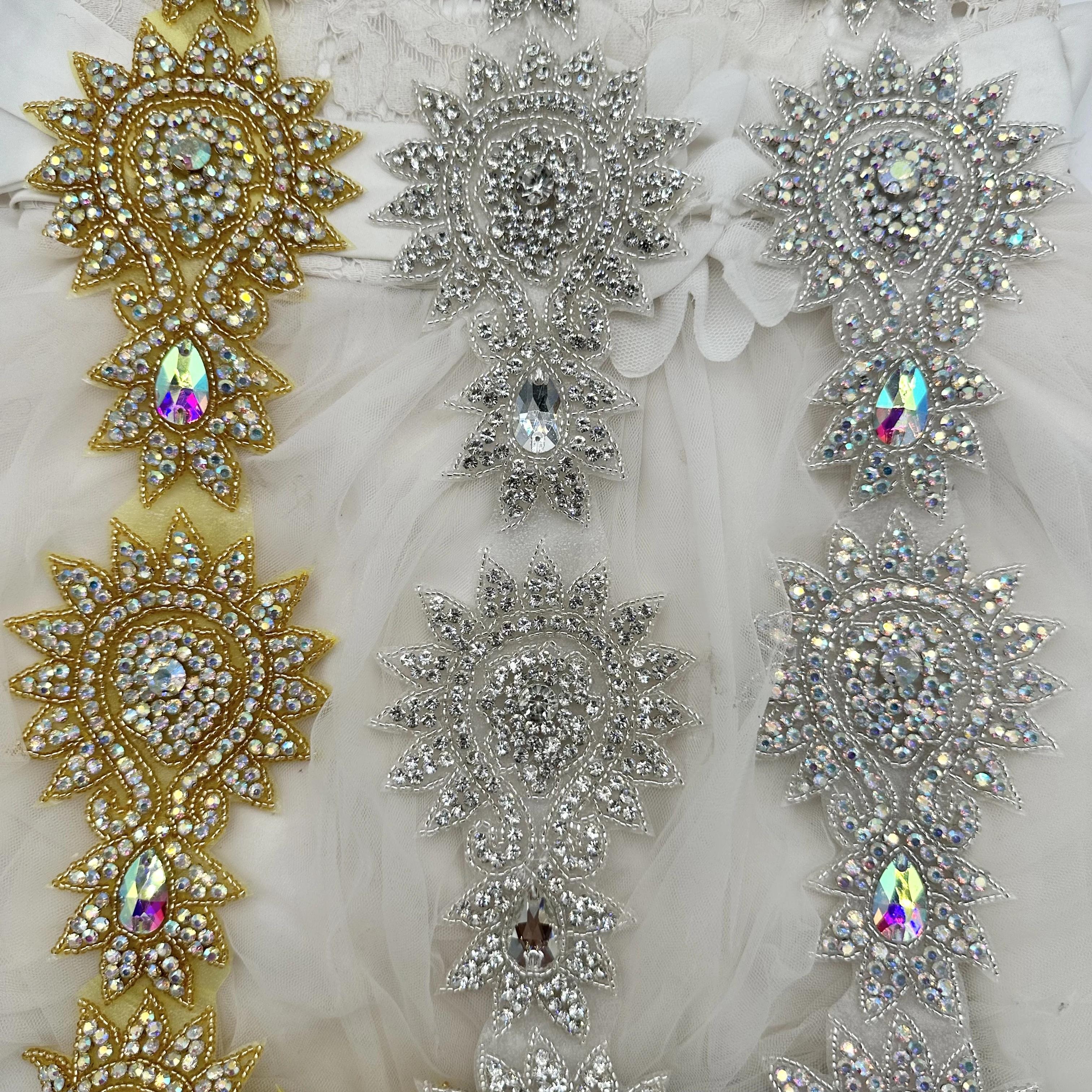 Perles en verre cristal artificiel SilverAB, accessoires de vêtements DIY avec film thermocollant à