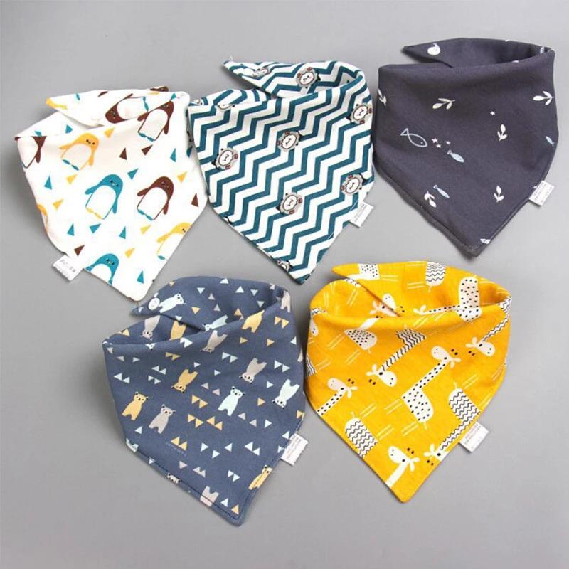 5 pièces bébé salive serviette Triangle écharpe pur coton Bandana imperméable bavoirs nouveau-né gar