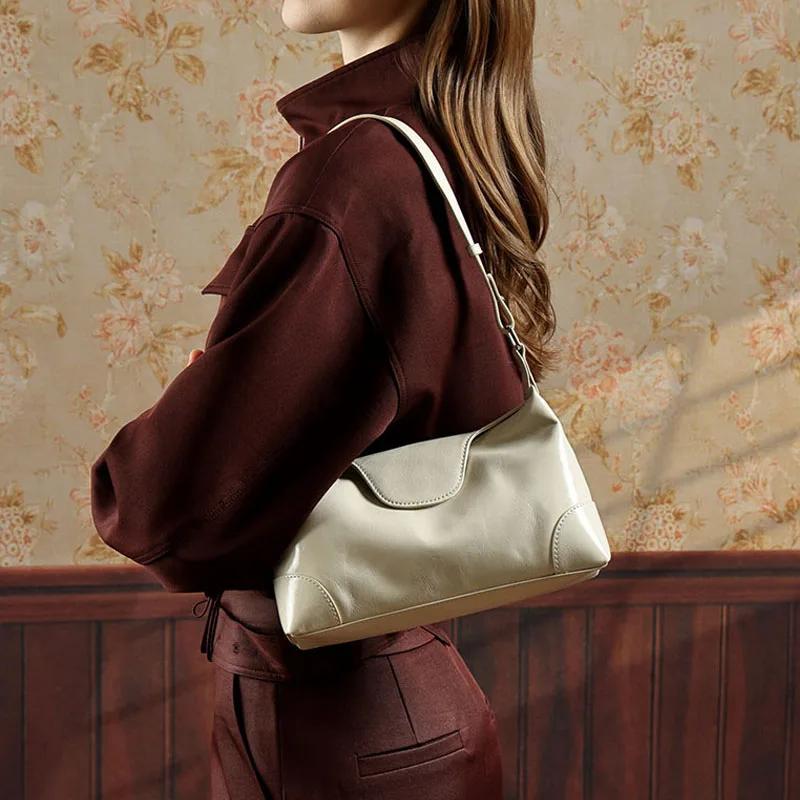 Sac à main en cuir véritable souple pour femme, sac à bandoulière décontracté multifonctionnel pour