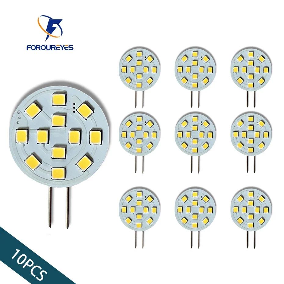 10 pièces ACDC 12V 24V G4 lampe à LED 2.2W projecteur rond sans scintillement Downlight ampoule bate