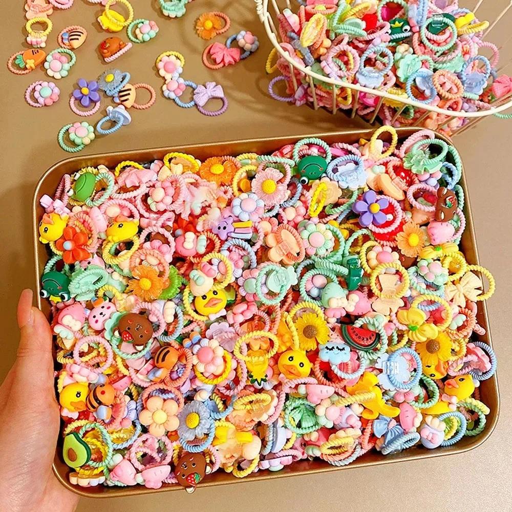 Bande de caoutchouc mignonne de dessin animé, accessoires pour cheveux pour petites filles, paquet d