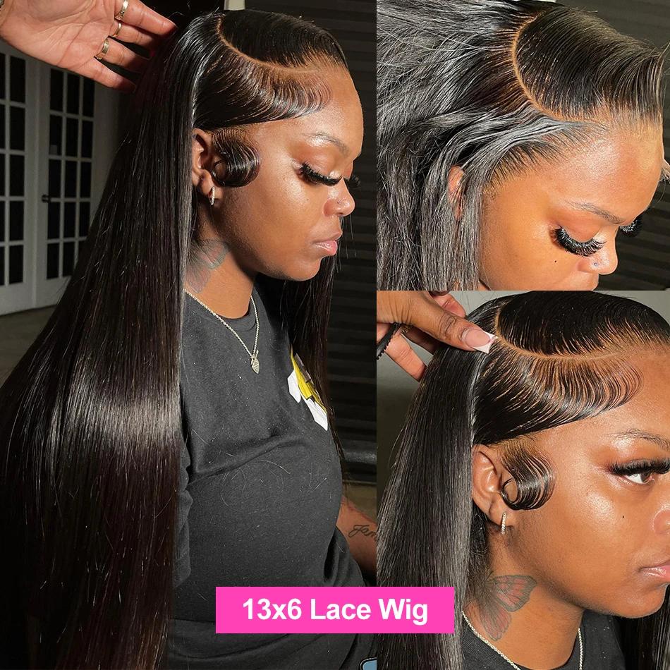 Perruque Lace Closure Wig Naturelle Lisse, HD, 4x4, 13x4, 28 30 Pouces
