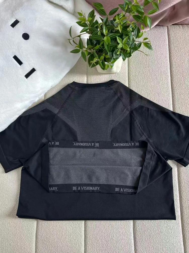 T-shirt de sport pour homme en nylon tricoté, coupe ajustée, séchage rapide, pour fitness, course à