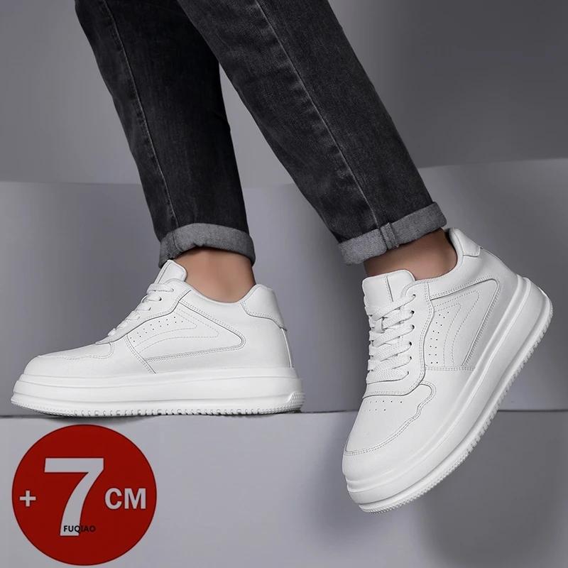 Hommes femmes 7CM hauteur augmenter espadrilles décontractées chaussures d'ascenseur confortables re