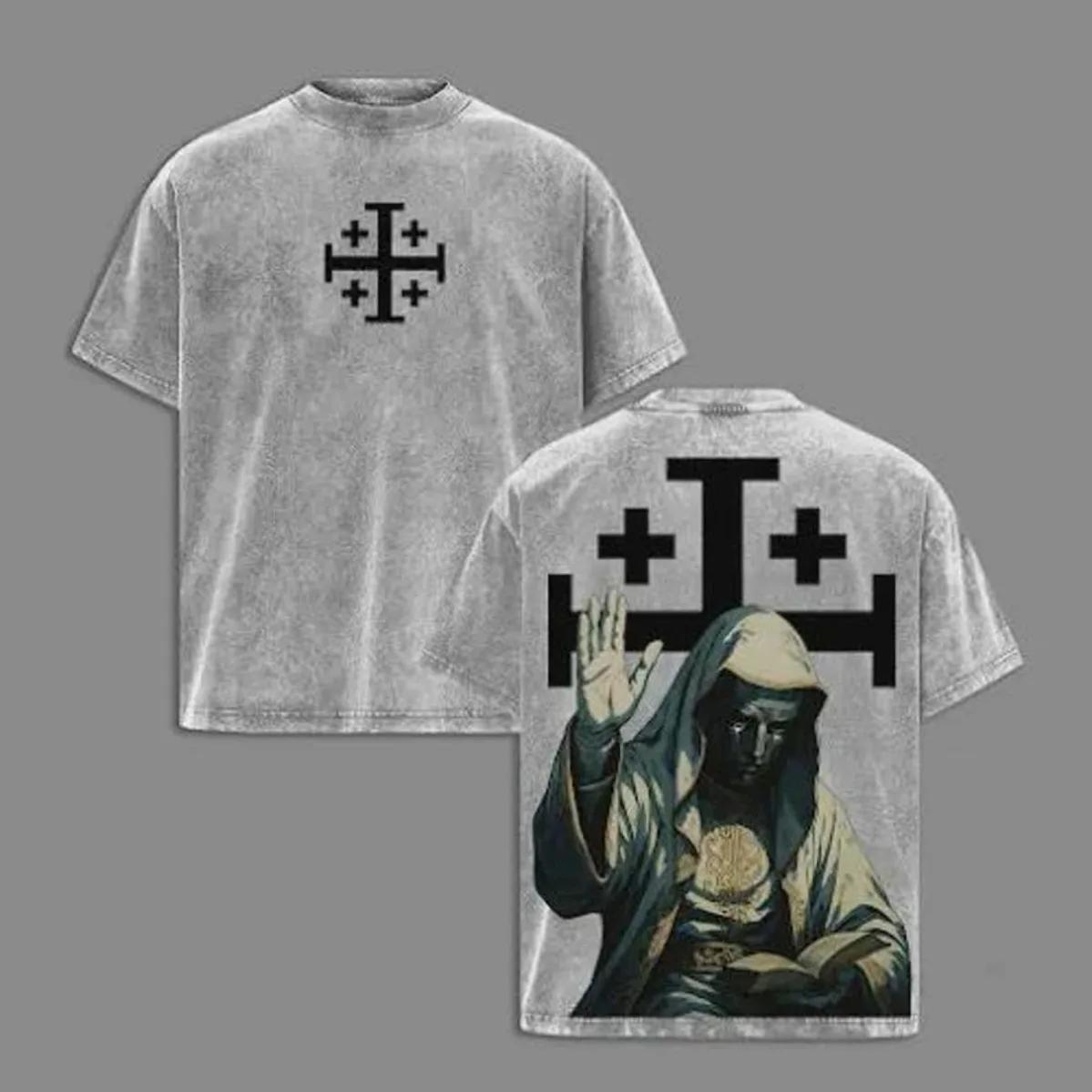T-shirt graphique vintage Baldwin IV Crusader Leader Reborn en style streetwear, imprimé rétro, parf