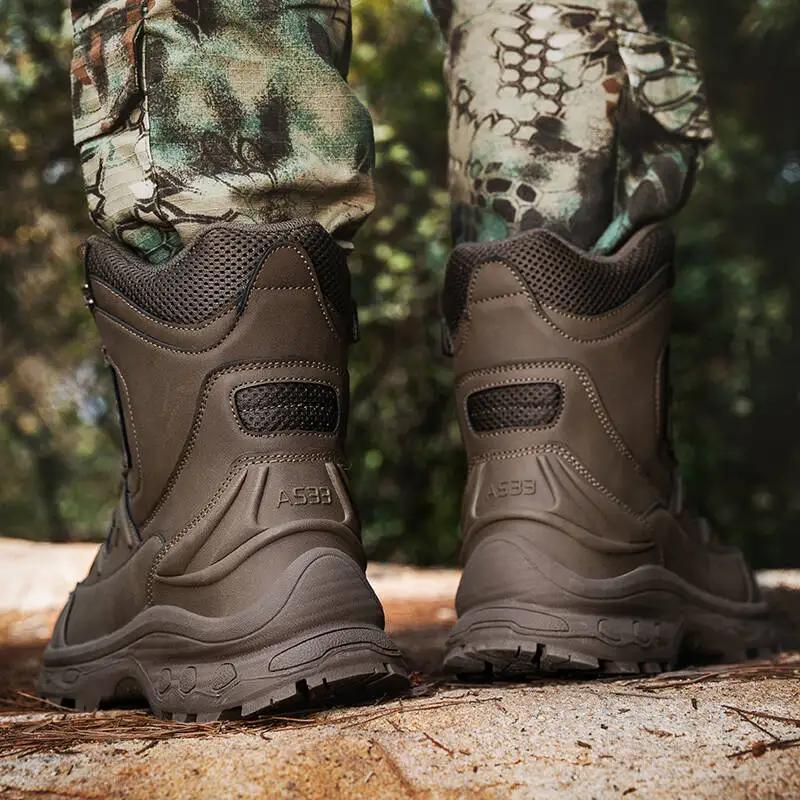 Bottes d'extérieur de marque pour hommes, chaussures d'escalade à lacets, imperméables, antidérapant