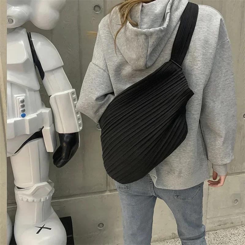 YUDX-Sac plissé de grande capacité pour femme, sac à bandoulière, rétro, simplicité, lancé, nouveau