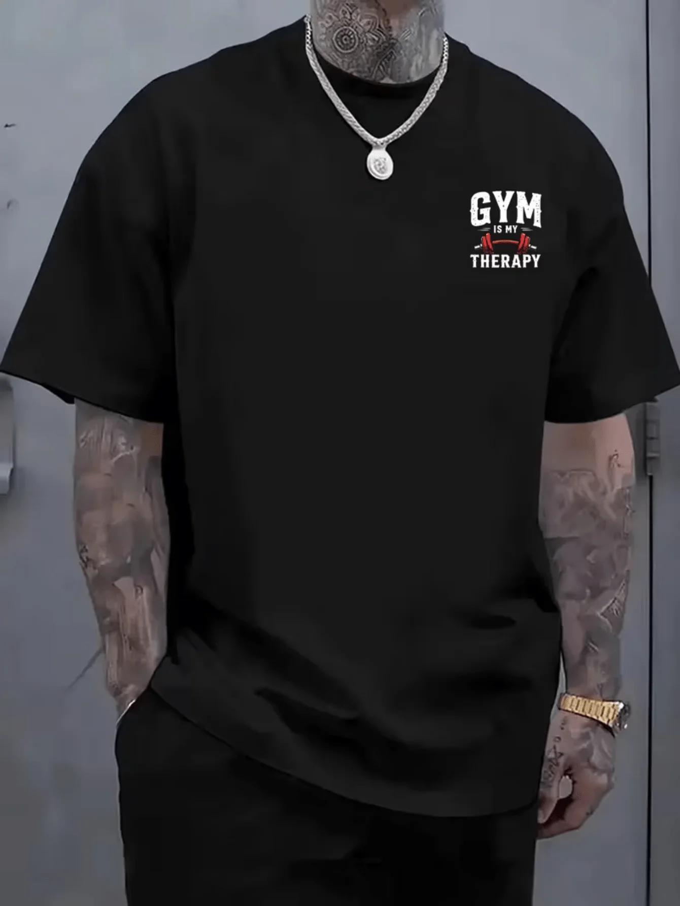 T-shirt de sport pour homme, imprimé, doux et respirant, avec des motifs d'entraînement audacieux, c