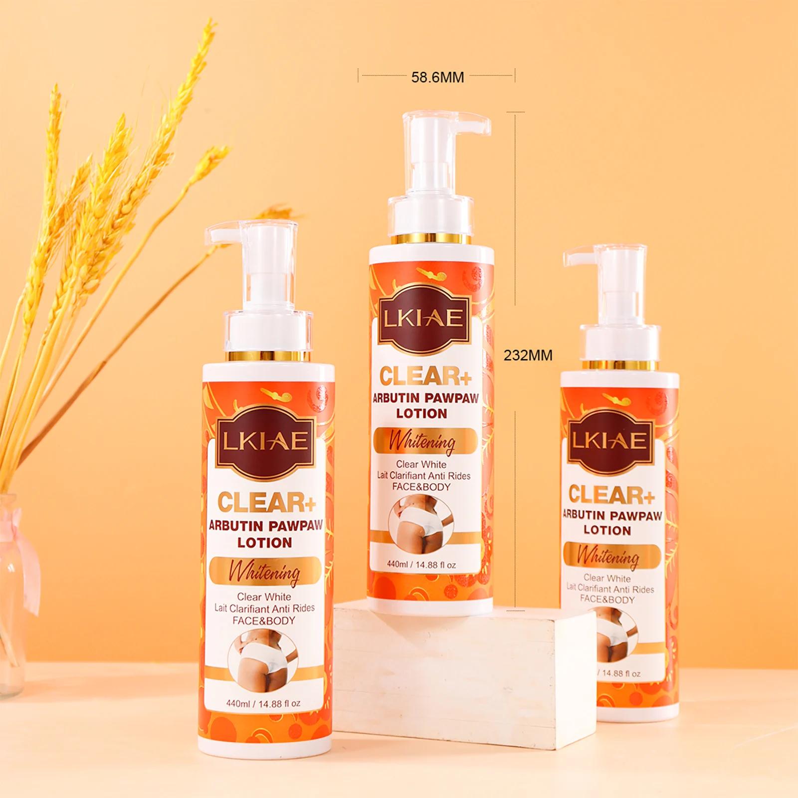 LKIAE Lotion Corporelle Éclaircissante à l'Arbutine et à la Papaye, Crème Hydratante, Améliore les P