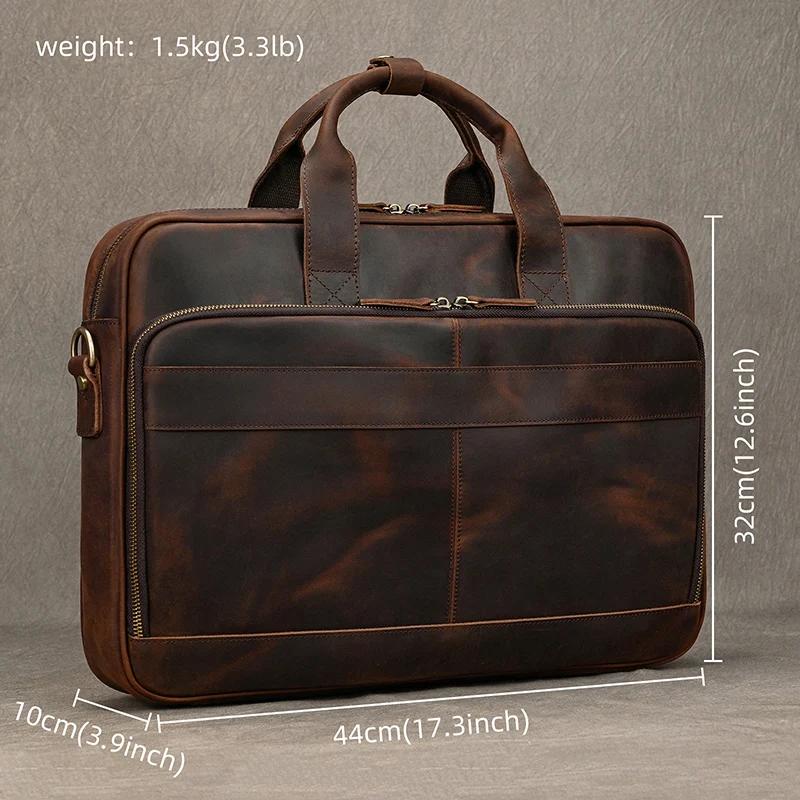 Étui à Bombes en Cuir group pour Homme, Sac d'Ordinateur, 14 15.6 Pouces, PC, Médecin, Avocat, Busin