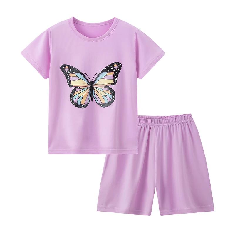 Short d'été 2 pièces pour enfants, costume à manches courtes pour filles, manteau lapin rose doux et