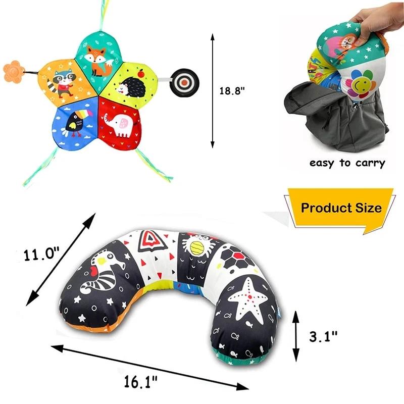 Jouets d'oreiller pour bébé, noir et blanc, contraste élevé, jouets Montessori pour bébés de 0 à 6 a