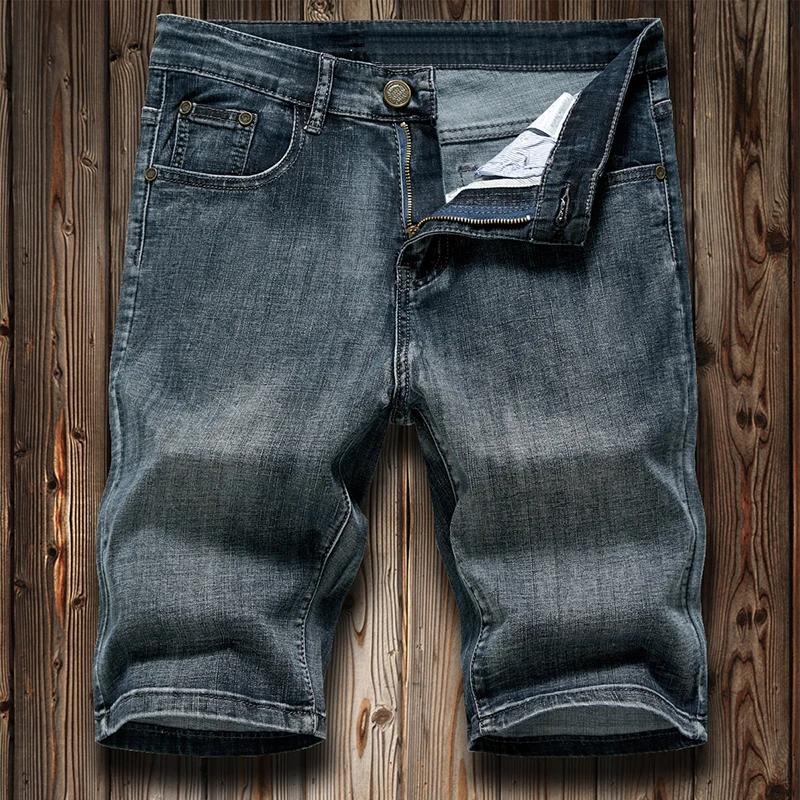 Shorts en jean d'été pour hommes, pantalon en denim extensible bleu foncé, design tendance, jeans sl