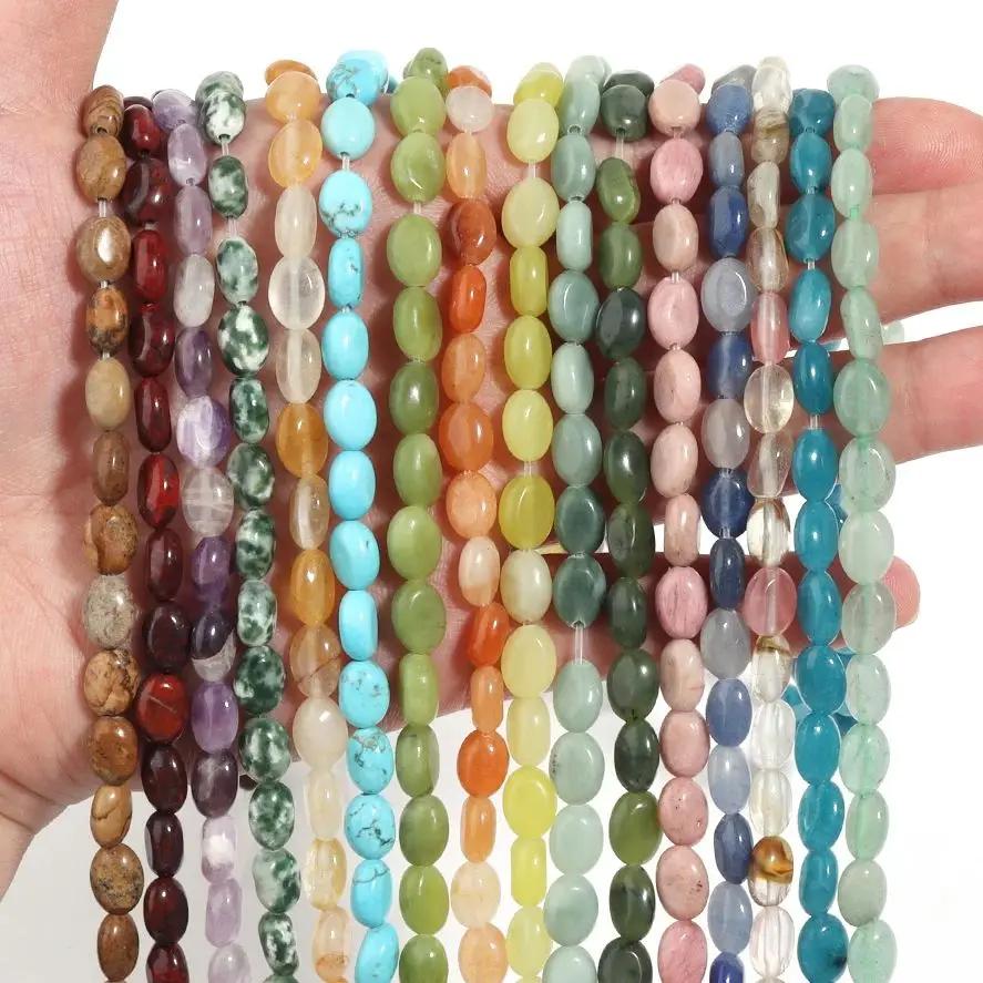 AventAuckland-Perles en Pierre Naturelle, Opale Verte, Agates Plates et promenales, pour Bijoux, Acc
