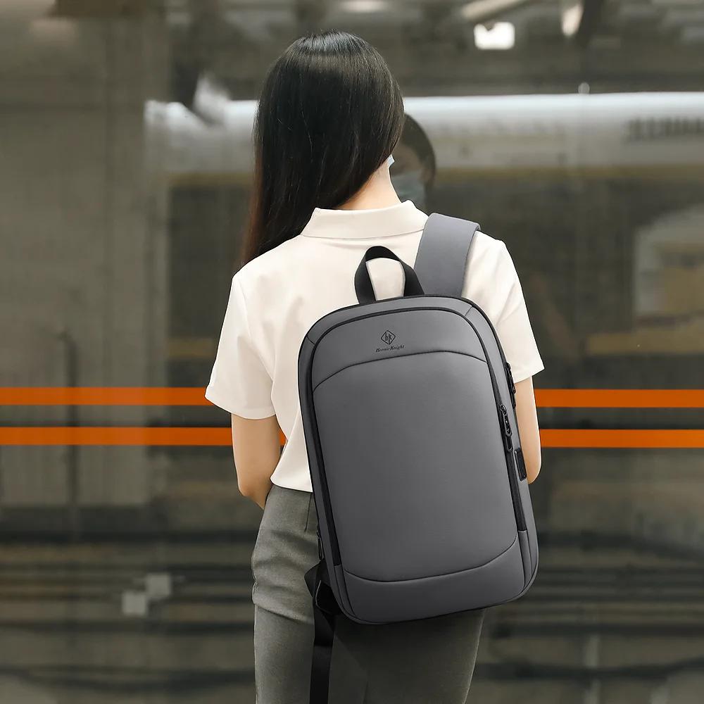 Sac à dos professionnel HK, fin et extensible, pour ordinateur portable 17 pouces, avec port USB, lé