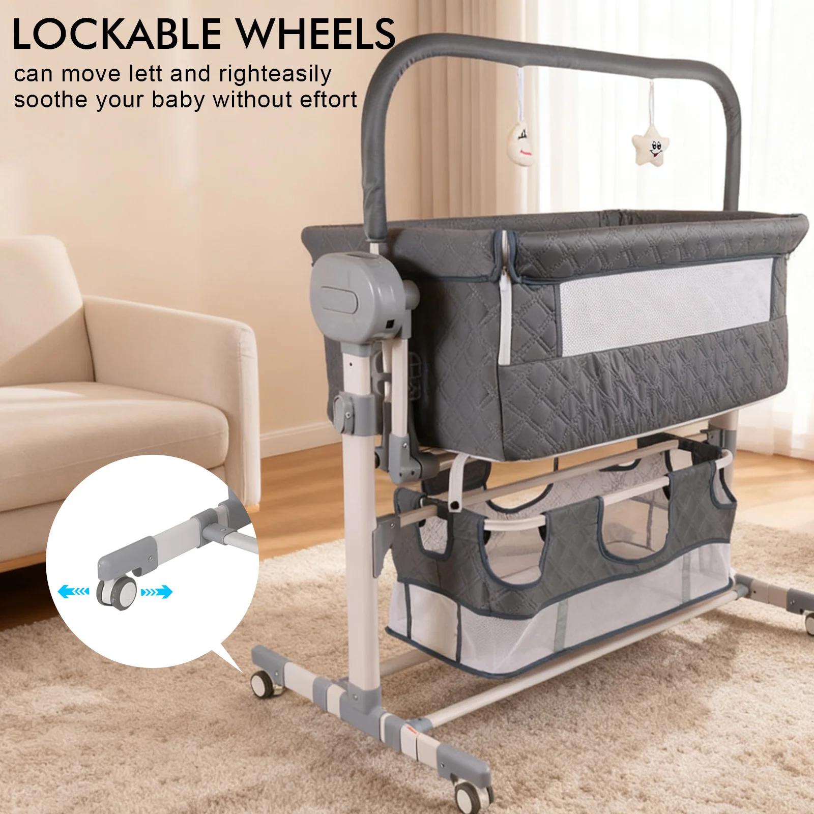 Berceau électrique intelligent pour bébé, berceau à bascule automatique, Bluetooth, musique, minuter