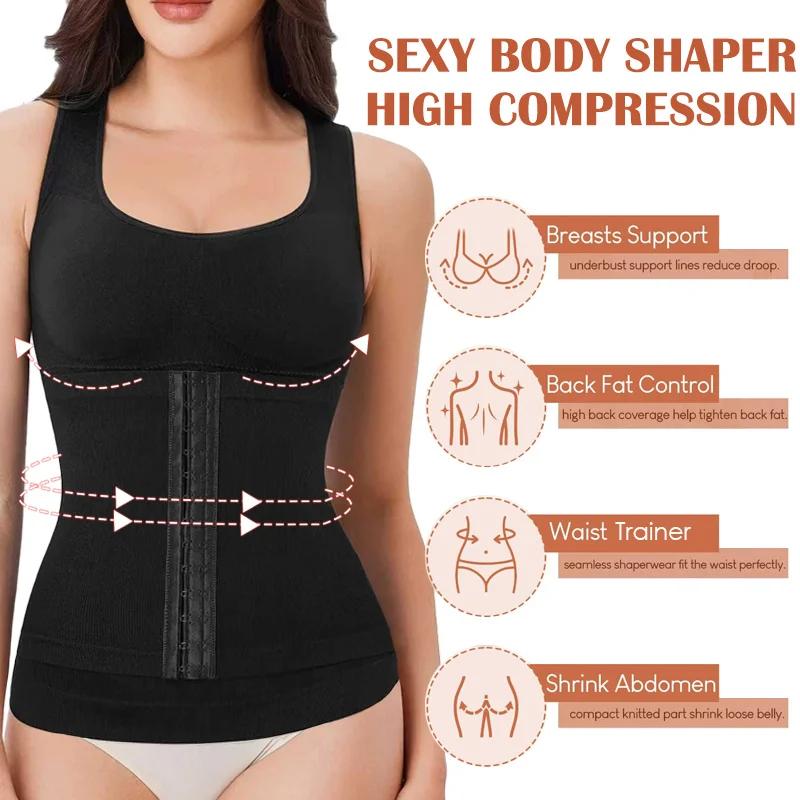 Camisole 3 en 1 très élastique pour femmes, 1 pièce, entraîneur de taille sans couture, coussinet de