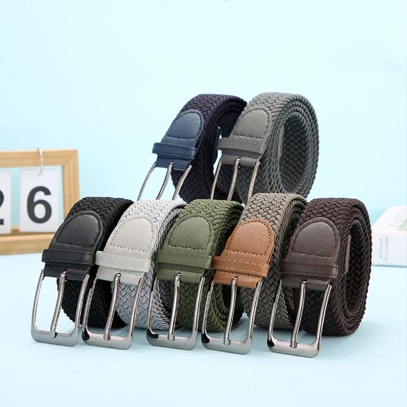 Ceinture tissée élastique grande taille 130 140 150cm, sangles de taille perforées décontractées pou
