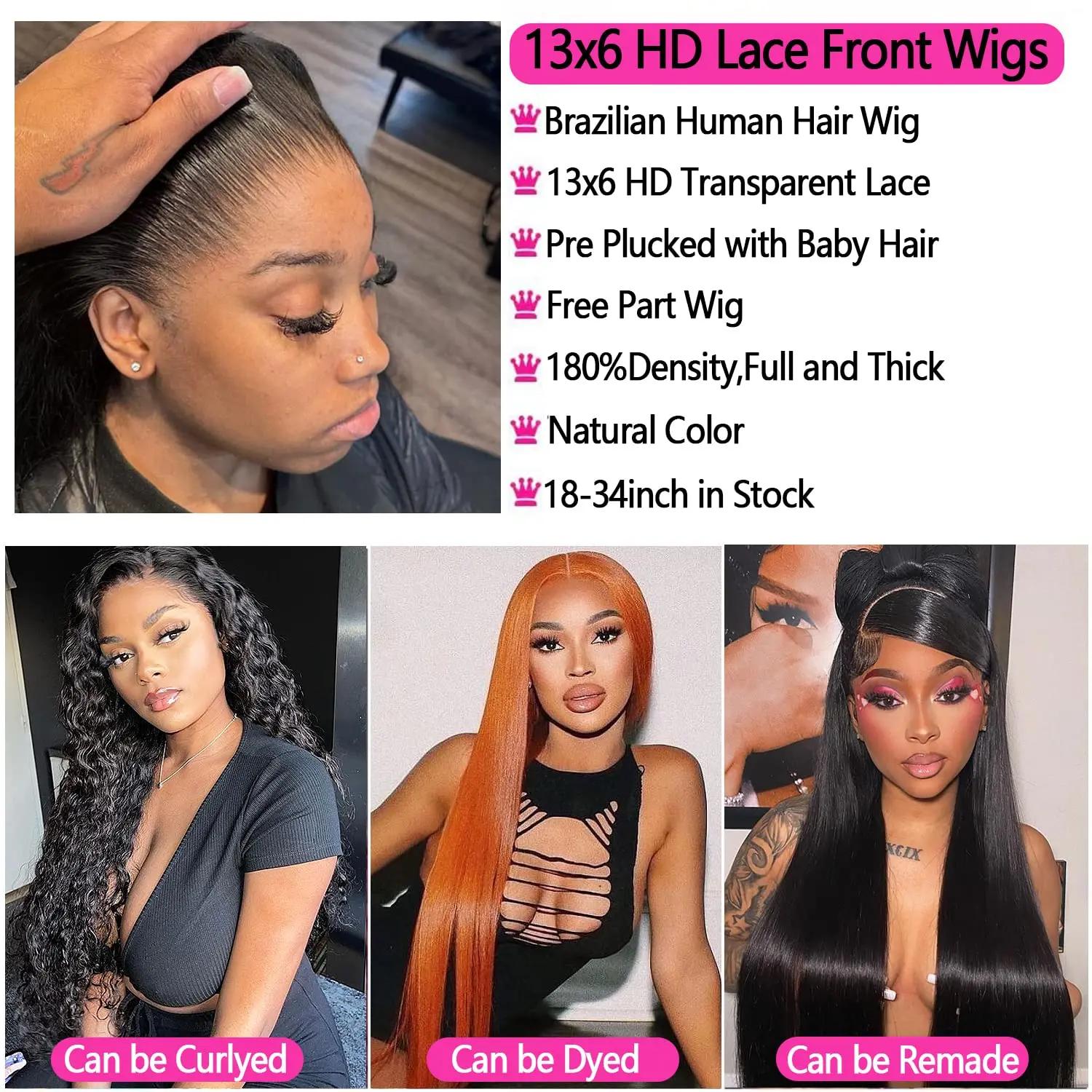 Sophia-Perruque Lace Front Wig 360 Naturelle, Cheveux Lisses, 13x6, 13x4, 4x4, 30 Pouces