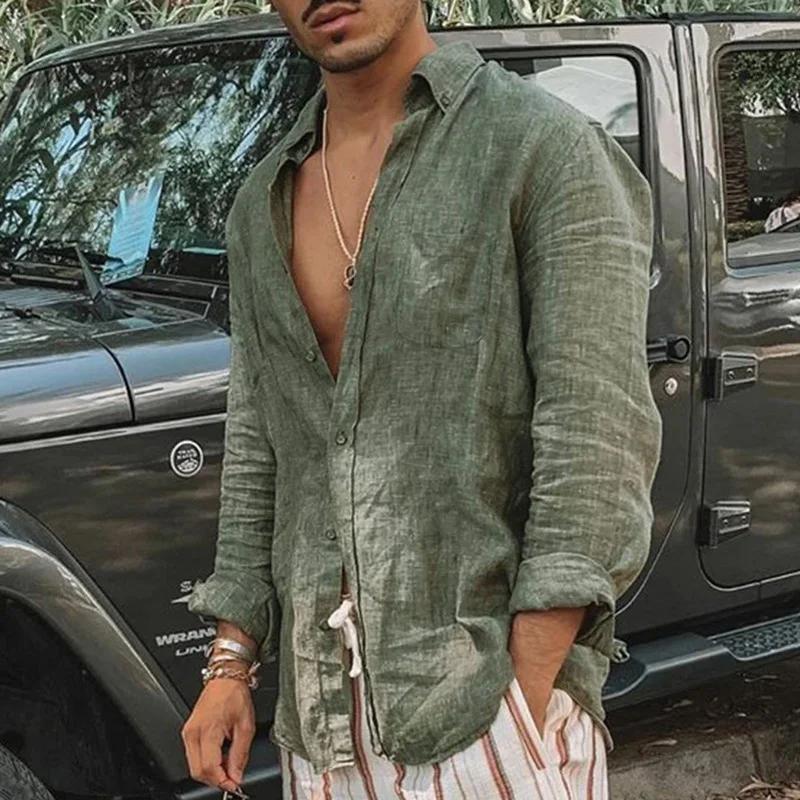 Chemise homme manches longues coupe régulière hommes décontracté surdimensionné ample simple boutonn