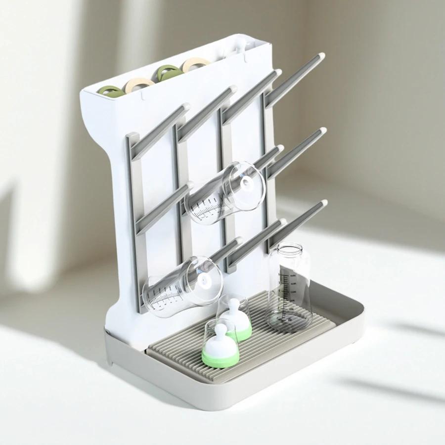 Égouttoir à biberons multi-niveaux grande capacité - Rangement comptoir peu encombrant pour accessoires bébé
