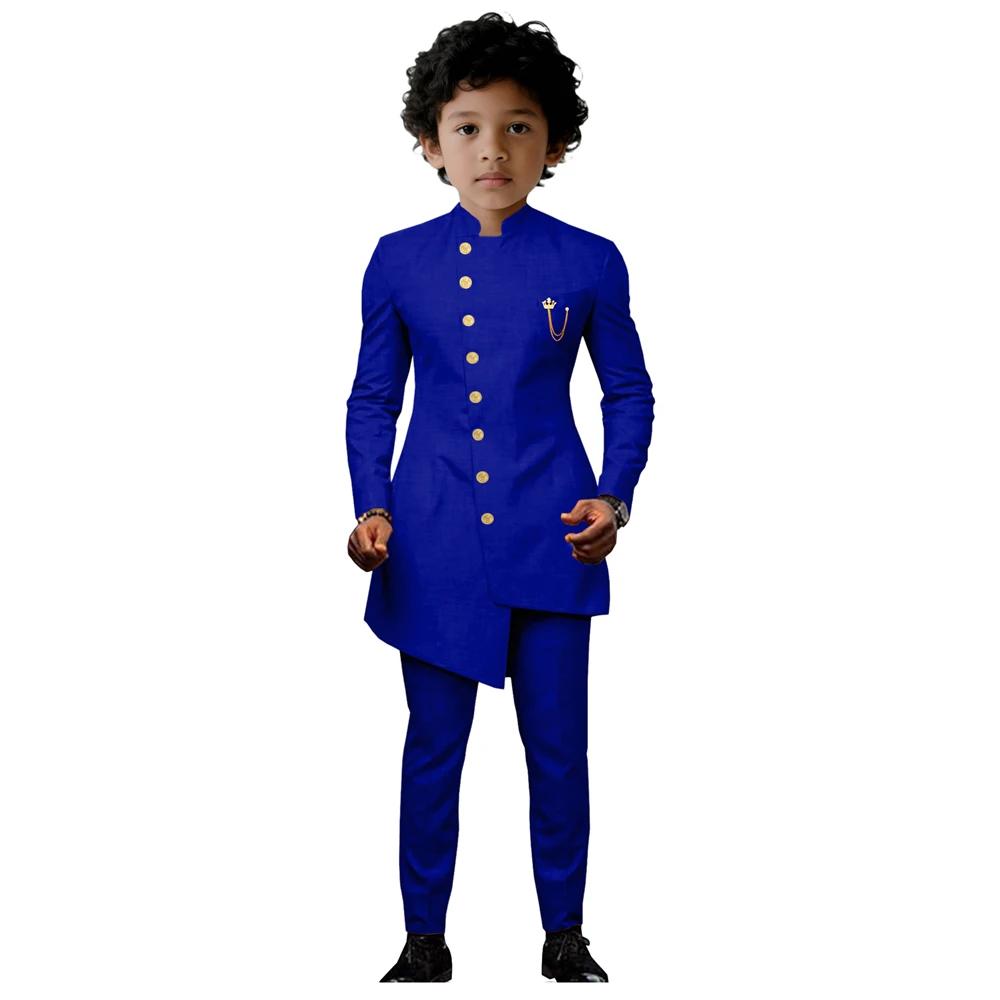 Ensemble de smoking tendance pour enfant, col mandarin, tenue de cérémonie élégante pour mariage, sé