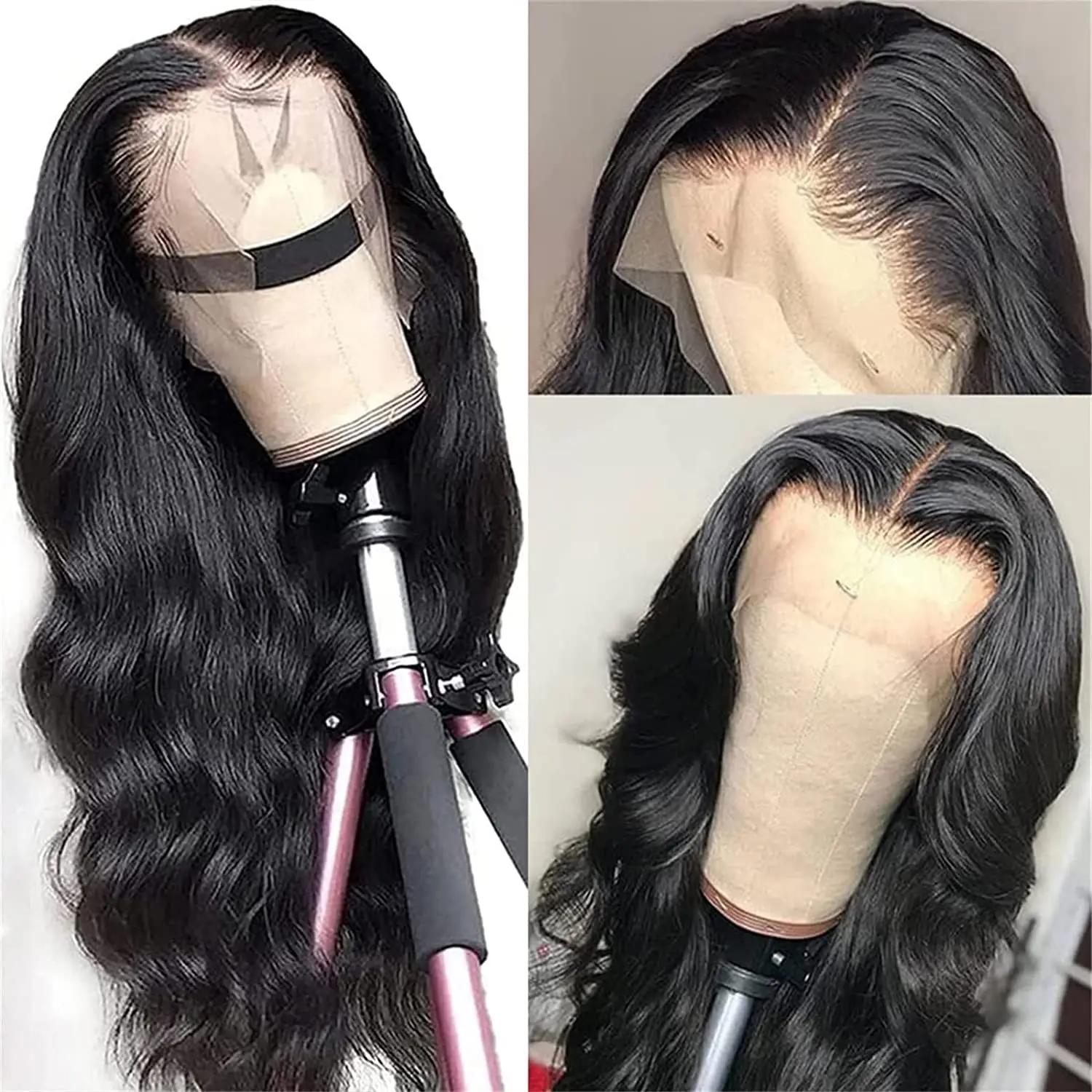 Perruque Lace Front Wig Body Wave 360 Naturelle, Cheveux Humains, 4x4, 13x4, 13x6 HD, 30, 32, 34 Pou