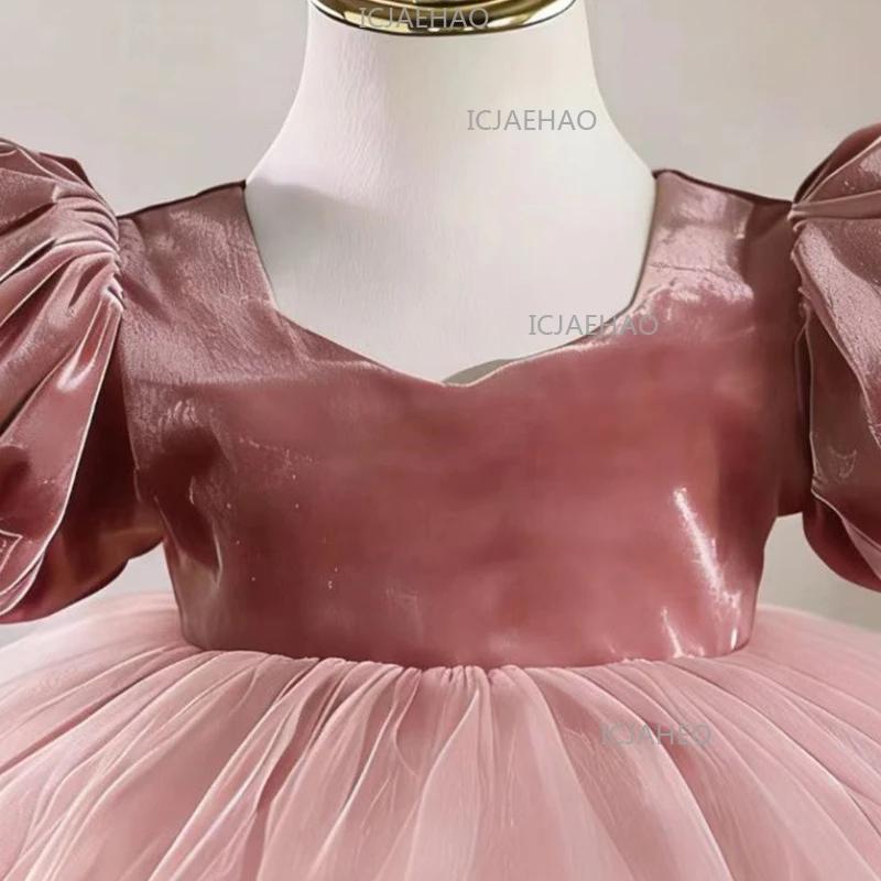 Robe de princesse pour enfants, manches bouffantes, nouveau costume de soirée élégant pour enfants,