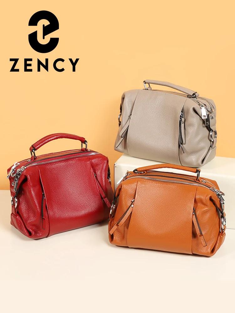 Zency – sac en cuir véritable pour femmes, fourre-tout Simple de haute qualité, petit sac à main Vin