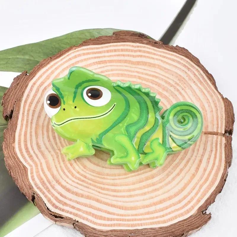 Pince à cheveux antidérapante en forme de lézard vert, mignon, épingle à cheveux, animal de dessin a