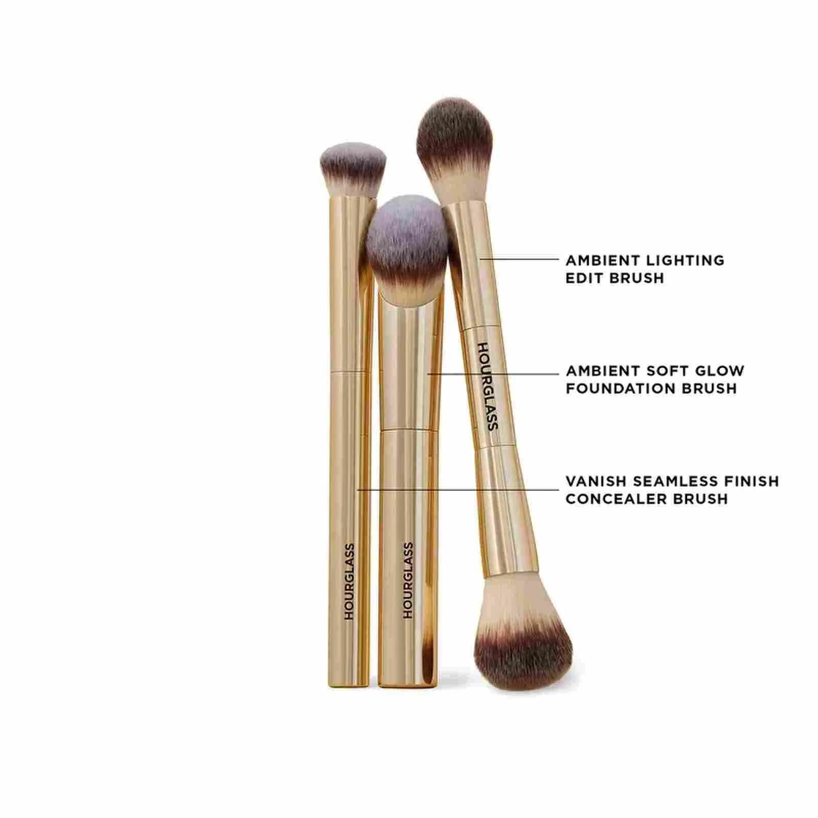 Pinceau de maquillage sablier-3 pièces pinceau de fond de teint pinceau à poudre libre pinceau anti-