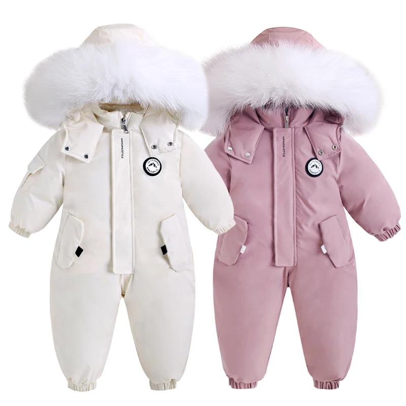 Combinaison de Ski d'hiver en velours pour bébé, combinaison pour garçon, vêtements chauds pour enfa