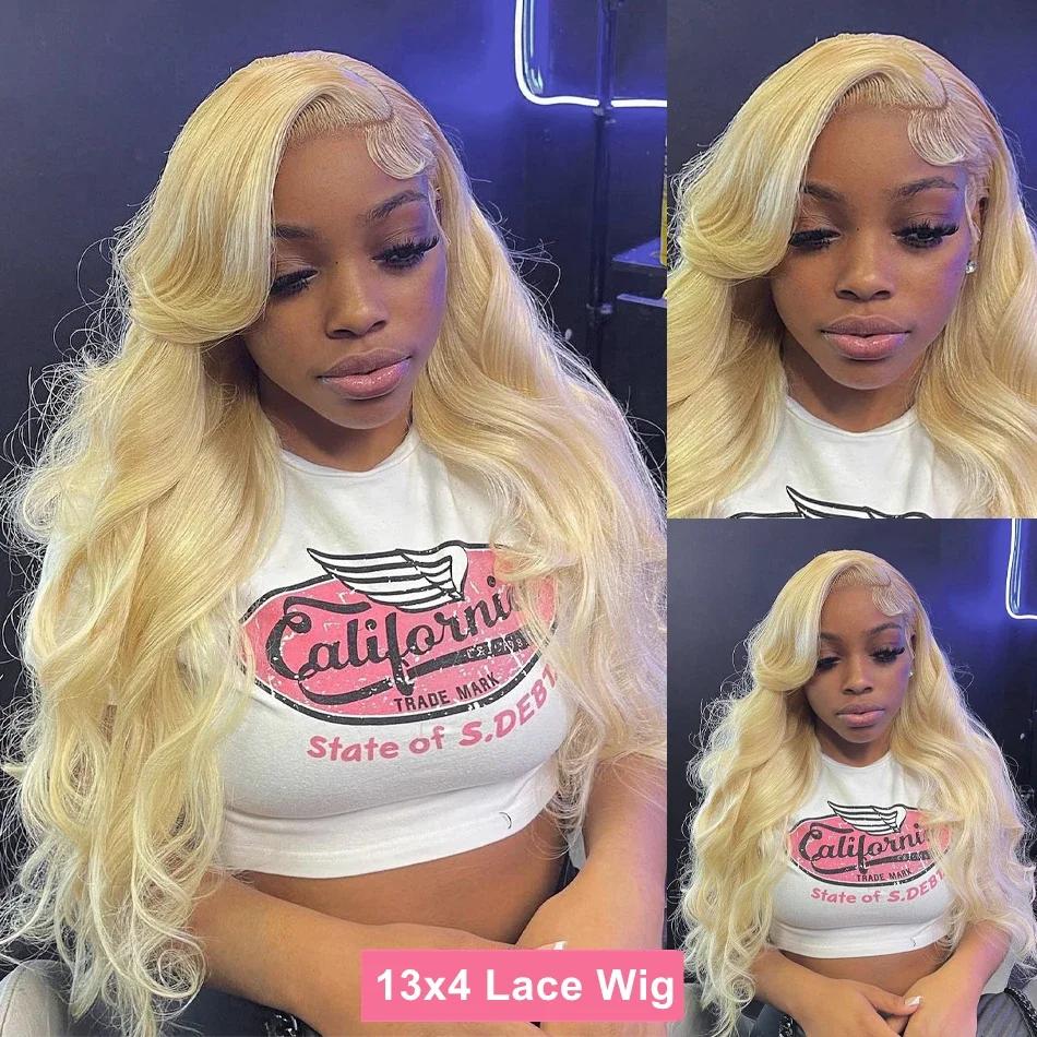 Perruque Lace Front Wig Body Wave Brésilienne Naturelle, Cheveux Humains Colorés, Blond Miel Transpa