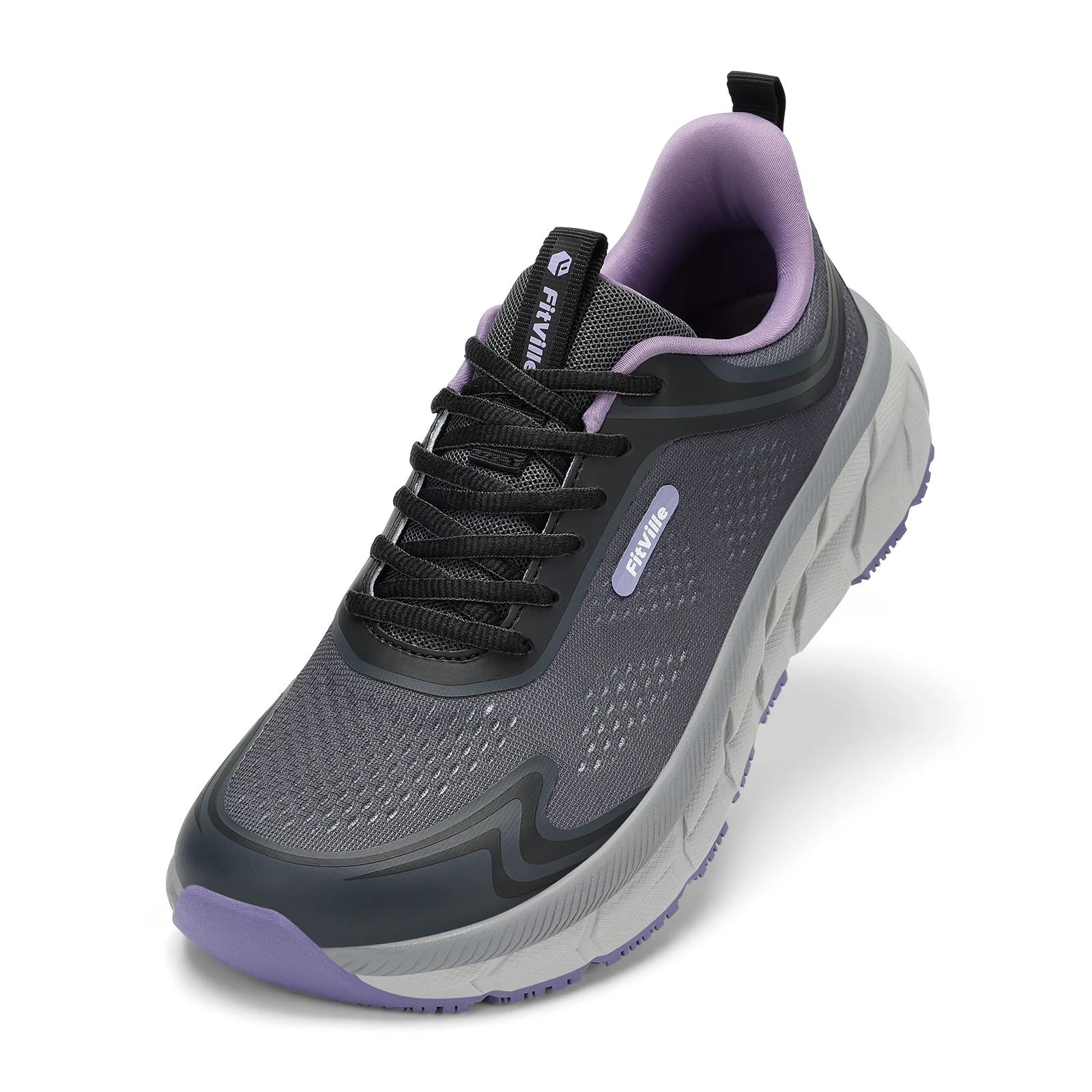 Chaussures de course pour femmes Fitville, chaussures de sport à large boîte à orteils, antidérapant