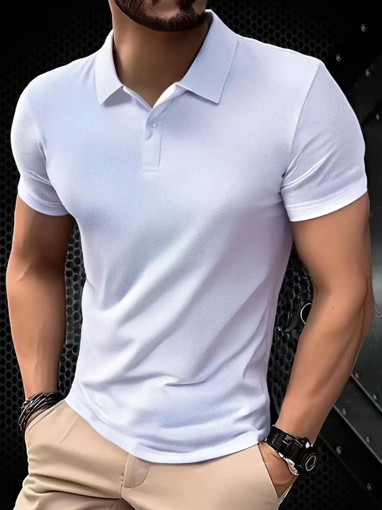 Polo de couleur unie ultra-léger pour hommes, chemise respirante à séchage rapide, anti-transpiratio